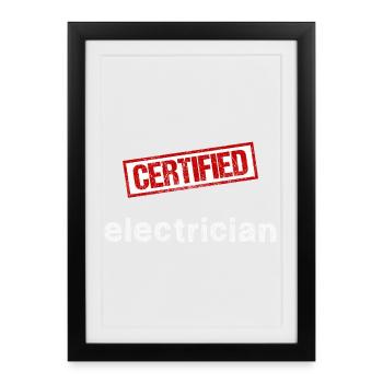 Électricien - Affiche encadrée (27 × 37 cm) - noir - Devant