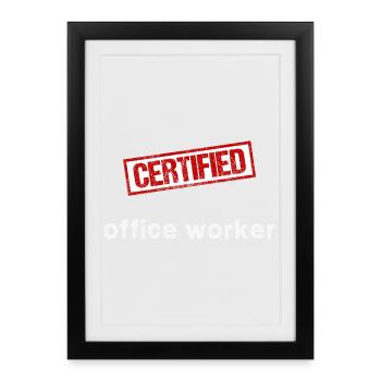 Employé de bureau - Affiche encadrée (27 × 37 cm) - noir - Devant