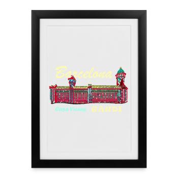 Barcelona, A. Gaudí, Casa Vicens, Spain - Framed poster (27 × 37 cm) - black - Front