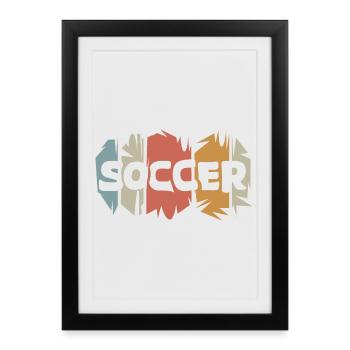 Logo de l’équipe de football rétro typo soccer club - Affiche encadrée (27 × 37 cm) - noir - Devant