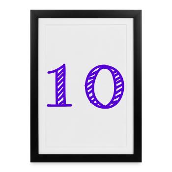 10. 10 ANS. 10e ANNIVERSAIRE. ANNIVERSAIRE 10 ANS. - Affiche encadrée (27 × 37 cm) - noir - Devant