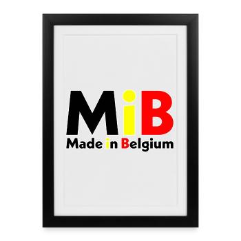 MiB — Made in Belgium version 2024 - Affiche encadrée (27 × 37 cm) - noir - Devant