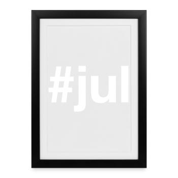 JUL Christmas Hashtag - Gerahmtes Poster (27 × 37 cm) - Schwarz - Vorne