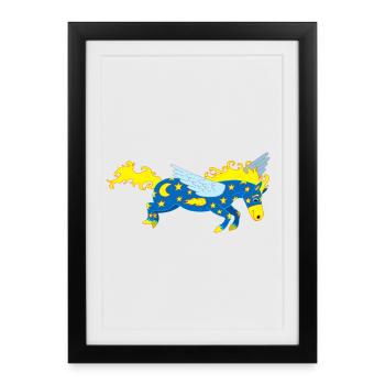 Pegasus Horse - Framed poster (27 × 37 cm) - black - Front