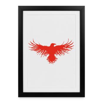 Le vol du corbeau rouge - Affiche encadrée (27 × 37 cm) - noir - Devant