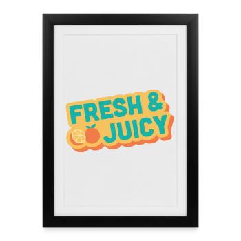 Conception de fruits frais et juteux - Affiche encadrée (27 × 37 cm) - noir - Devant