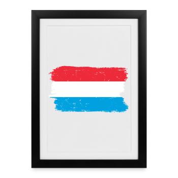 Coup de pinceau Drapeau néerlandais - Affiche encadrée (27 × 37 cm) - noir - Devant