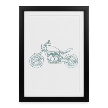Neon Inline Classic Moto Motif - Framed poster (27 × 37 cm) - black - Front