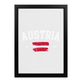 Emblème du drapeau du patrimoine autrichien - Affiche encadrée (27 × 37 cm) - noir - Devant