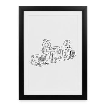 Locomotive Train Railway - Framed poster (27 × 37 cm) - black - Front