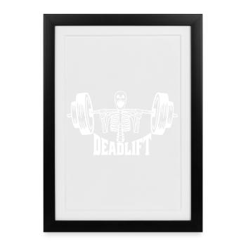 Skeleton soulevé de terre gymnase Illustration - Affiche encadrée (27 × 37 cm) - noir - Devant