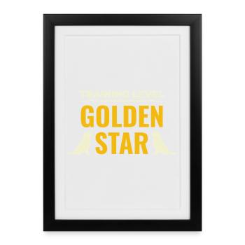 Training Level Golden Star Golden Retriever Design - Framed poster (27 × 37 cm) - black - Front