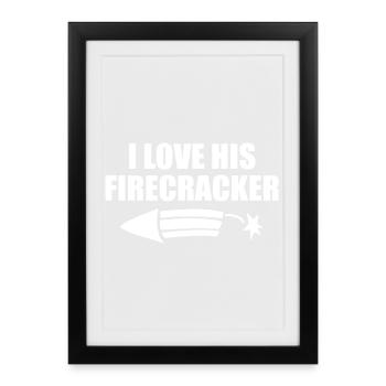 J’aime son couple de pétards, 4 juillet - Affiche encadrée (27 × 37 cm) - noir - Devant