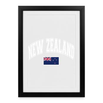 New Zealand New Zealand Flag - Framed poster (27 × 37 cm) - black - Front
