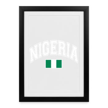 Drapeau du Nigéria - Affiche encadrée (27 × 37 cm) - noir - Devant