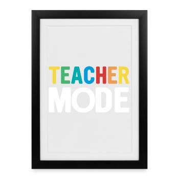 Teacher design with colorful letters - Framed poster (27 × 37 cm) - black - Front