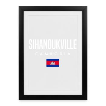 Sihanoukville Cambodge Khmer - Affiche encadrée (27 × 37 cm) - noir - Devant