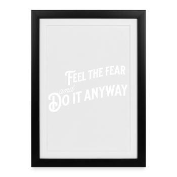 Citation Motivante en Style Retro Blanc - Affiche encadrée (27 × 37 cm) - noir - Devant