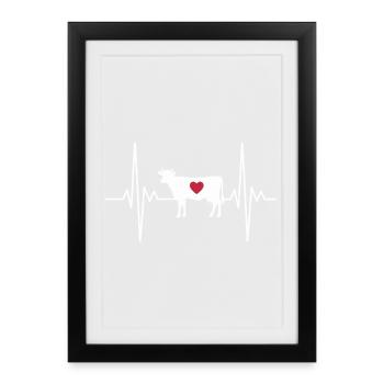 Kuh - Gerahmtes Poster (27 × 37 cm) - Schwarz - Vorne