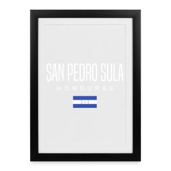 San Pedro Sula, Honduras, Honduras - Affiche encadrée (27 × 37 cm) - noir - Devant