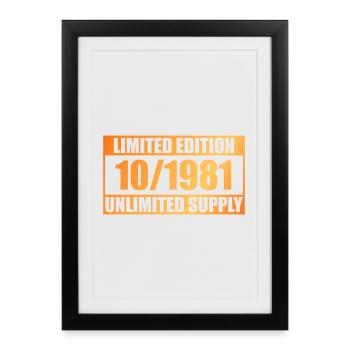 44e anniversaire Édition Limitée - ꝏ Approvisionnement 10/1981 - Affiche encadrée (27 × 37 cm) - noir - Devant