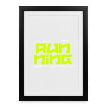 Feel Alive Running Neon - Framed poster (27 × 37 cm) - black - Front