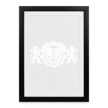 Armoiries de l’ancre royale - Affiche encadrée (27 × 37 cm) - noir - Devant
