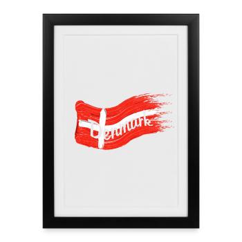 Drapeau danois - Affiche encadrée (27 × 37 cm) - noir - Devant