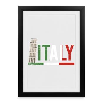 Italy Colosseum Flag Portrait - Framed poster (27 × 37 cm) - black - Front