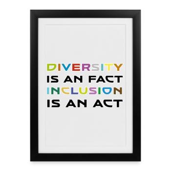 Diversity is a fact, inclusion is action - Framed poster (27 × 37 cm) - black - Front