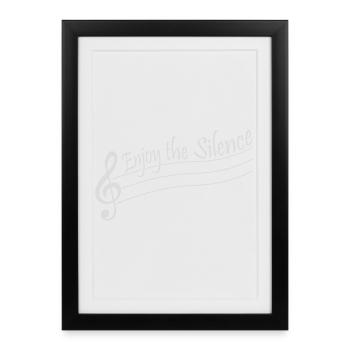 Enjoy The Silence Saying Calm Silence Introvert - Framed poster (27 × 37 cm) - black - Front