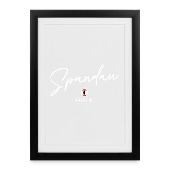 Spandau - Berlin Flag - Berlin Bear - Framed poster (27 × 37 cm) - black - Front