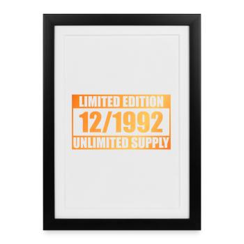 33e anniversaire Édition limitée - ꝏ Approvisionnement 12/1992 - Affiche encadrée (27 × 37 cm) - noir - Devant