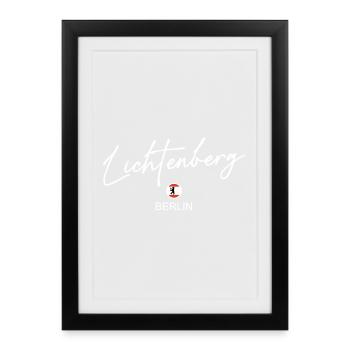 Lichtenberg - Berlin Flag - Berlin Bear - Framed poster (27 × 37 cm) - black - Front