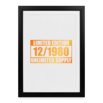 45e anniversaire Édition Limitée - ꝏ Approvisionnement 12/1980 - Affiche encadrée (27 × 37 cm) - noir - Devant