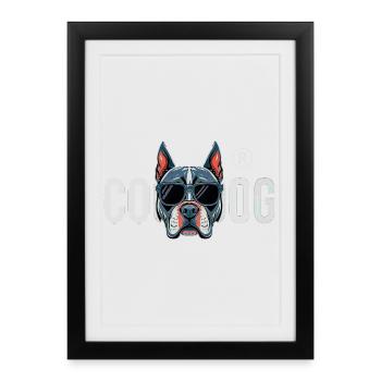 Chien cool avec des lunettes de soleil Streetwear - Affiche encadrée (27 × 37 cm) - noir - Devant
