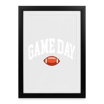 Fan de football le jour de match - Affiche encadrée (27 × 37 cm) - noir - Devant