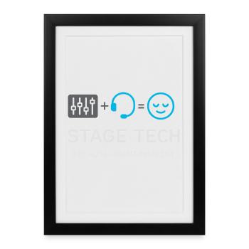 Équipe technique théâtrale Technicien de scène Son - Affiche encadrée (27 × 37 cm) - noir - Devant