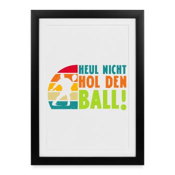 Jeu de padel NE HURLE PAS CHERCHER LE BALLON Drôle - Affiche encadrée (27 × 37 cm) - noir - Devant