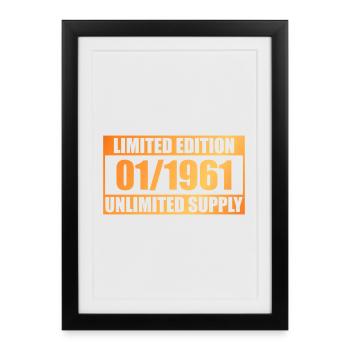65e anniversaire Édition Limitée - ꝏ Approvisionnement 01/1961 - Affiche encadrée (27 × 37 cm) - noir - Devant