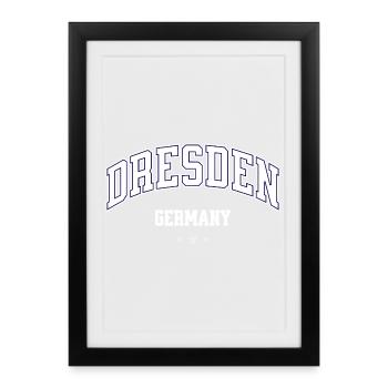 Dresden Germany Vintage Cities Motif College - Framed poster (27 × 37 cm) - black - Front