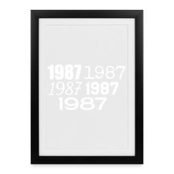 1987 - Affiche encadrée (27 × 37 cm) - noir - Devant