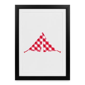 Tent Camping Camper Outdoor Caravan Caravan - Framed poster (27 × 37 cm) - black - Front