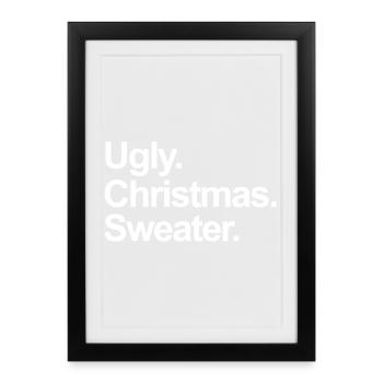 hässlicher Weihnachtspullover - Gerahmtes Poster (27 × 37 cm) - Schwarz - Vorne