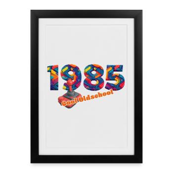 Vintage 1985 – Retro Joystick – Cool Old School - Framed poster (27 × 37 cm) - black - Front