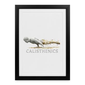 Calisthenics Planche - Greek Statue - Framed poster (27 × 37 cm) - black - Front