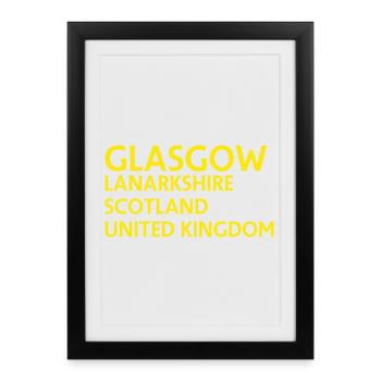 Glasgow – Scotland Textdesign - Framed poster (27 × 37 cm) - black - Front