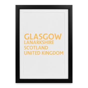 Glasgow – Scotland Textdesign - Framed poster (27 × 37 cm) - black - Front