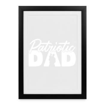 Patriotic Dad American Flag Eagle Father’s Day - Framed poster (27 × 37 cm) - black - Front