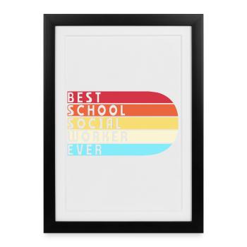 Travailleur social Pédagogue social Travailleur social - Affiche encadrée (27 × 37 cm) - noir - Devant
